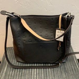 Large Kiara Black Hobo Monogram